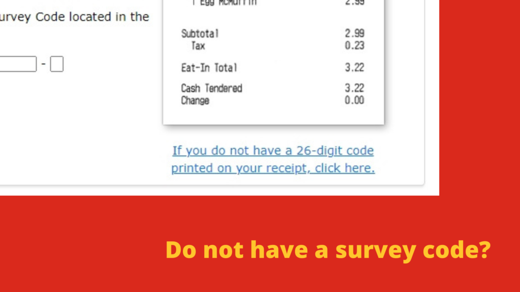mcdvoice.com survey do not have survey code