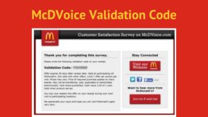 mcdvoice validation code